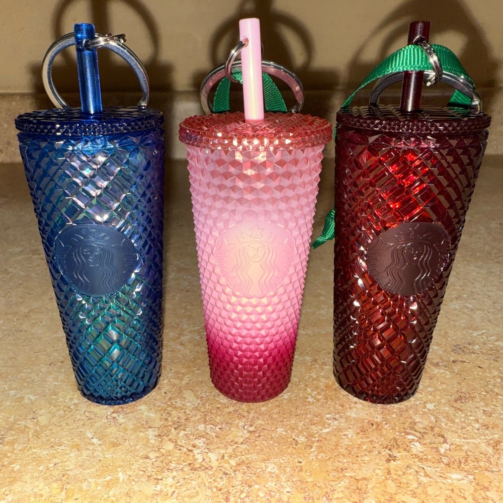 Starbucks Mini Key Chain/Ornament Cups 3 Piece Set